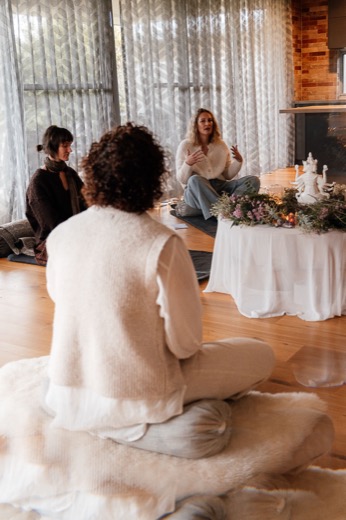 A sharing circle after the breathwork session